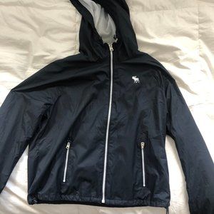 Abercrombie and Fitch Black Windbreaker size Small